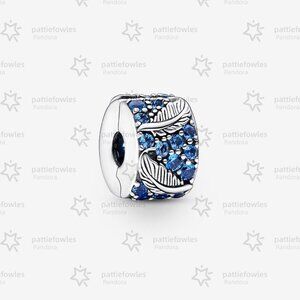 Pandora Curved Feather & Pavé Clip Charm|Pendant